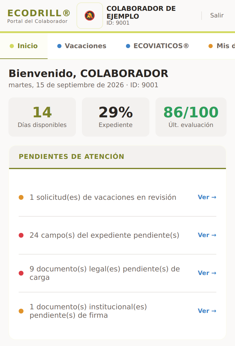 Inicio: tus días y pendientes