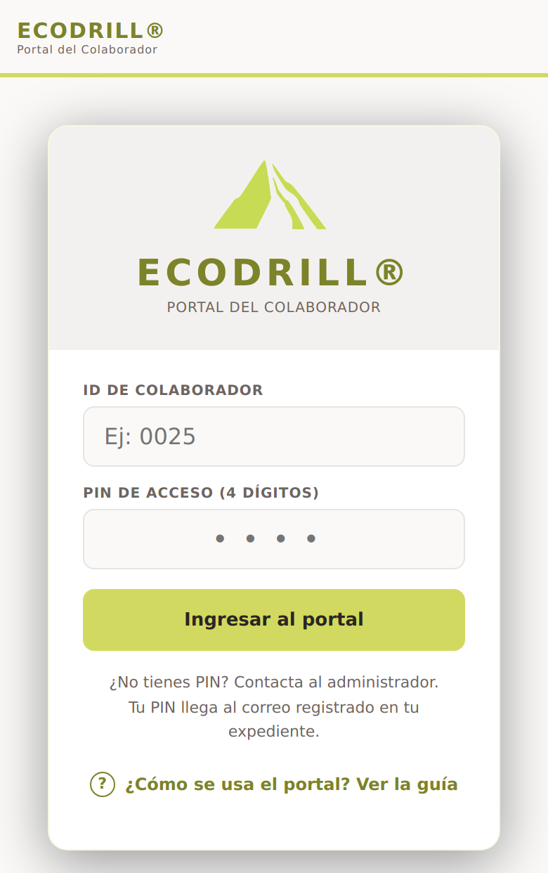 Pantalla de entrada