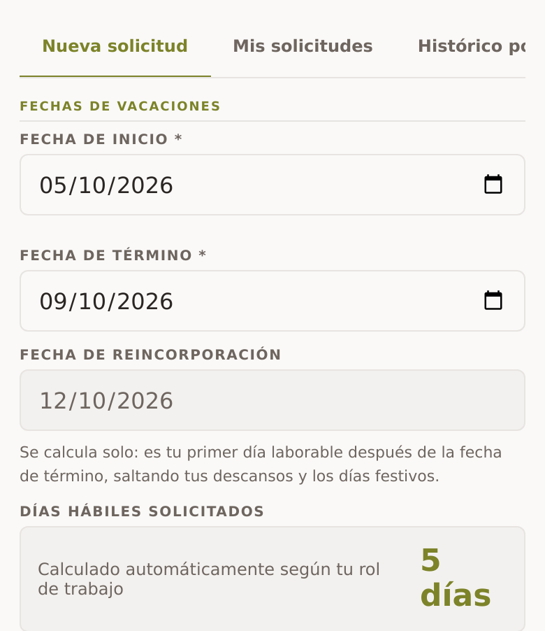 Nueva solicitud
